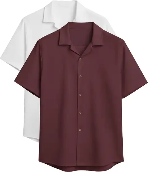 AYVINA Men Solid Casual Multicolor Shirt (Pack of 2)