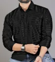 RudraAsavari Creation Men Solid Formal Black Shirt