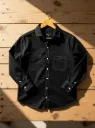 FOXEY Men Solid Casual Black Shirt