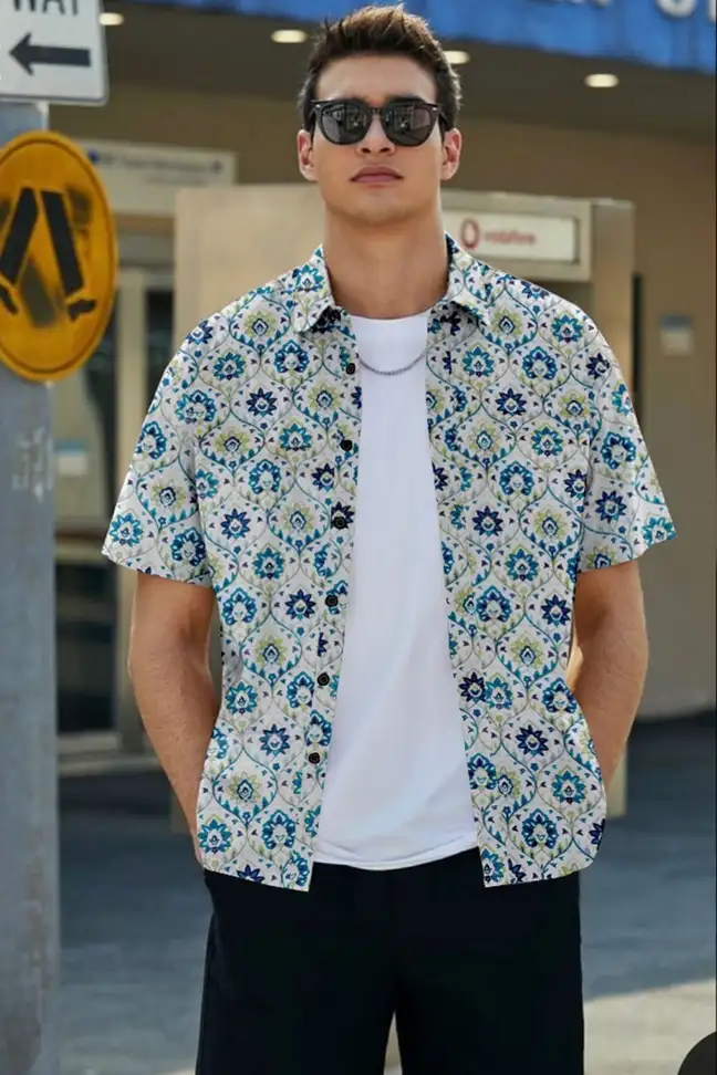 RIYASBELL ART Men Printed Casual Multicolor Shirt (S)