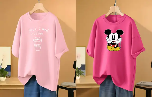 RAPTUROUS Printed Women Round Neck Pink T-Shirt (S)