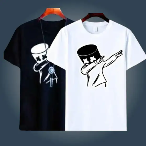 VRMA Printed Men Black, White T-Shirt (S)