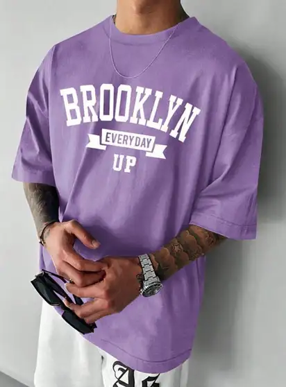 KAJAR Printed Men Purple T-Shirt (M)