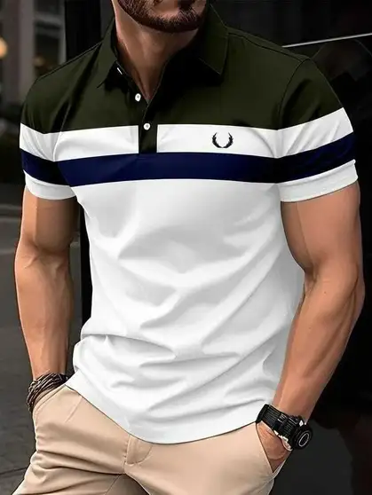 Garimaknitwear Color Block Men Green T-Shirt (M)