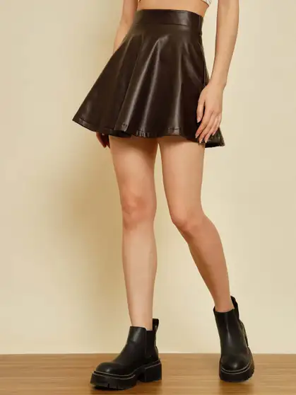 TANDUL Solid Women Regular Brown Skirt (S)