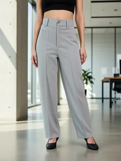 GLITO Flared Women Grey Trousers