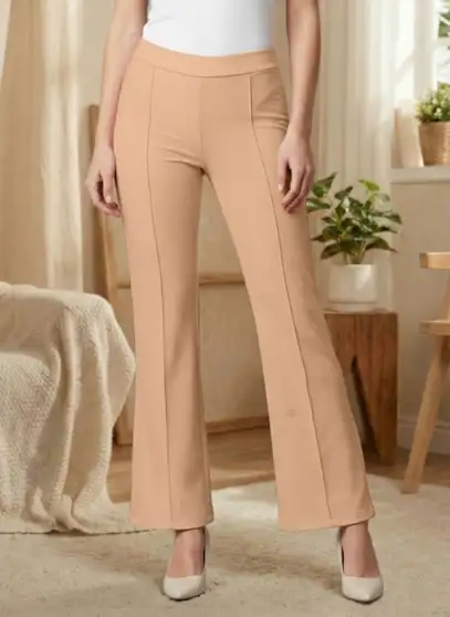 FABAURA Regular Fit Women Cream Trousers