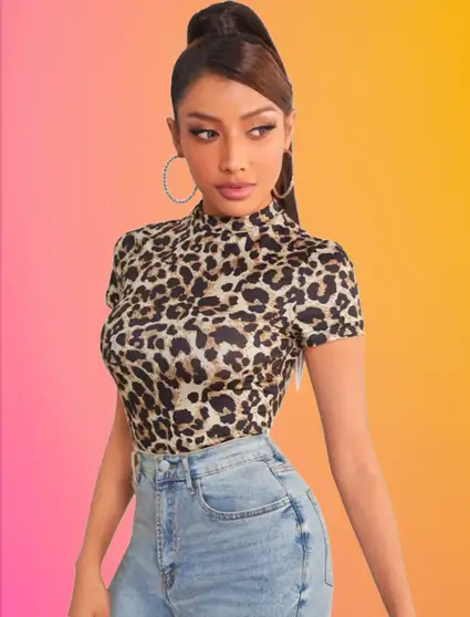 Maheshvi Casual Animal Print Women Black Top